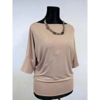 Bluzka Emma z dekoltem łódka i rękawem kimono 3/4